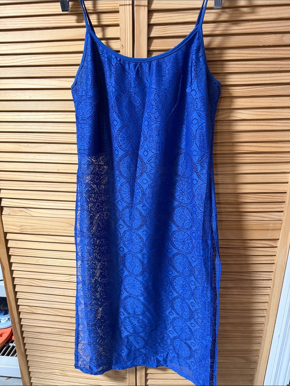 Charlotte Russe Royal Blue Lace Swim Coverup Slip